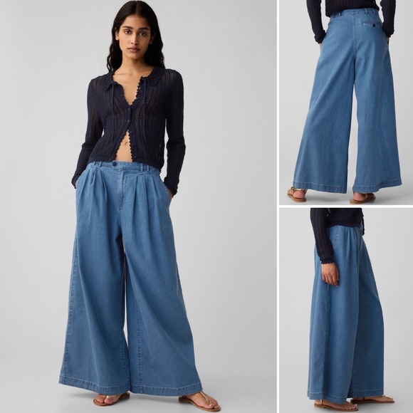 Doen Denim - NWT Gap x DOEN High Waisted Wide Leg Denim Trousers Size 28 6 Jeans Pants Cotton